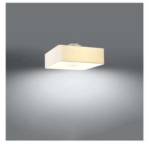 Bílé stropní svítidlo se skleněno-textilním stínidlem 45x45 cm Kortez – Nice Lamps obraz