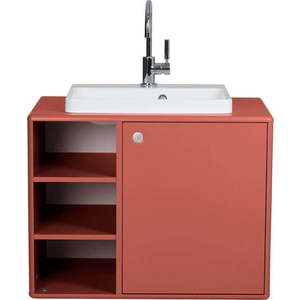 Červená závěsná skříňka s umyvadlem bez baterie 80x62 cm Color Bath – Tom Tailor obraz