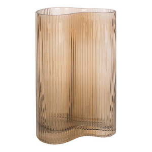 Světle hnědá skleněná váza PT LIVING Wave, výška 27 cm obraz