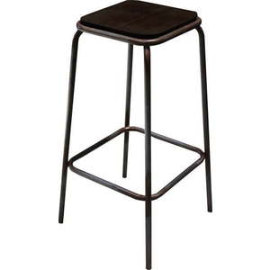 Černá barová židle z mangového dřeva Industrial – Antic Line obraz