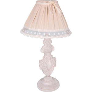 Světle růžová stolní lampa s textilním stínidlem (výška 56 cm) – Antic Line obraz
