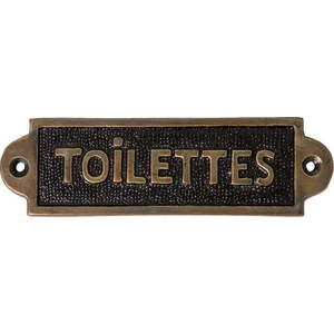 Kovová cedule 15x4, 5 cm Toilettes – Antic Line obraz