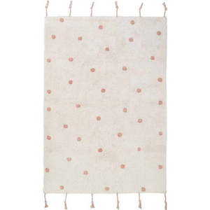 Béžovo-růžový ručně vyrobený koberec z bavlny Nattiot Numi, 100 x 150 cm obraz