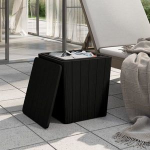 Zahradní stolek / úložný box Dekorhome Černá obraz
