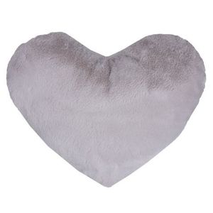 Dekorační polštář Srdce 30x40 cm, stříbrný, imitace králičí kožešiny obraz