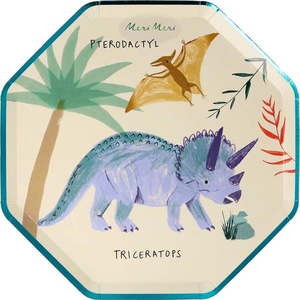 Papírové jednorázové tácky v sadě 8 ks Dinosaur Kingdom – Meri Meri obraz
