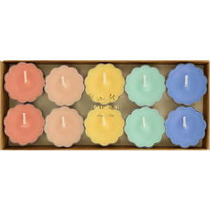 Čajové svíčky v sadě 10 ks doba hoření 4, 5 h Rainbow – Meri Meri obraz