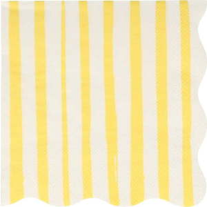 Papírové ubrousky v sadě 16 ks Yellow Stripe – Meri Meri obraz