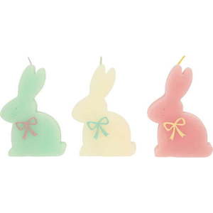 Svíčky s velikonočním motivem v sadě 3 ks doba hoření 2 h Bunny – Meri Meri obraz