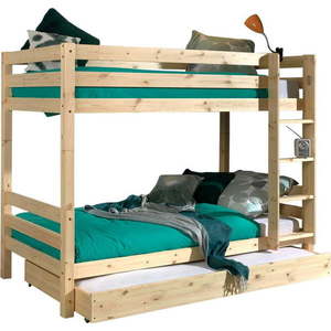 Patrová dětská postel z borovicového dřeva s úložným prostorem v přírodní barvě PINO – Vipack obraz