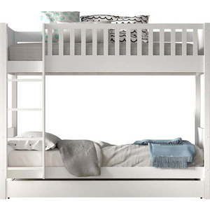 Bílá patrová dětská postel z borovicového dřeva s úložným prostorem 90x200 cm SCOTT – Vipack obraz
