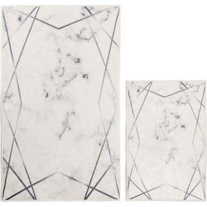 Bílo-šedé koupelnové předložky v sadě 2 ks 60x100 cm Geometric – Mila Home obraz
