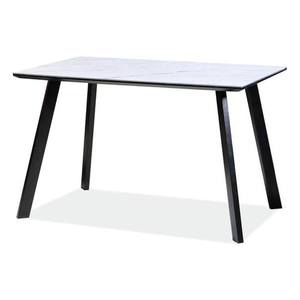 Jídelní stůl SOMEIL bílý mramor/černá obraz