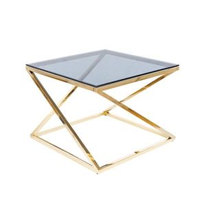Přístavný stolek LAOM zlatá/kouřová obraz