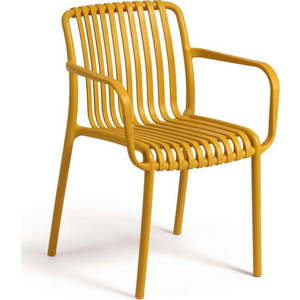 Hořčicově žlutá zahradní židle Kave Home Isabellini obraz