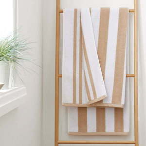 Béžovo-bílá bavlněná osuška 90x140 cm Stripe Jacquard – Bianca obraz