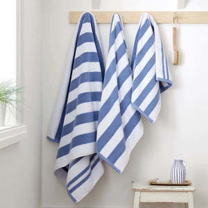 Modro-bílý bavlněný ručník 50x85 cm Stripe Jacquard – Bianca obraz