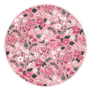 Růžový pratelný kulatý koberec vhodný pro robotické vysavače ø 80 cm Comfort – Mila Home obraz