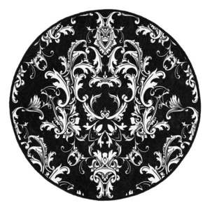 Černo-bílý pratelný kulatý koberec vhodný pro robotické vysavače ø 80 cm Comfort – Mila Home obraz