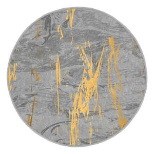Žluto-šedý pratelný kulatý koberec vhodný pro robotické vysavače ø 100 cm Comfort – Mila Home obraz