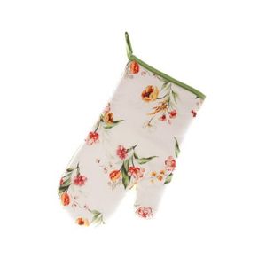 Kuchyňská rukavice s magnetem Floralis 29 cm, bílá s květinami obraz
