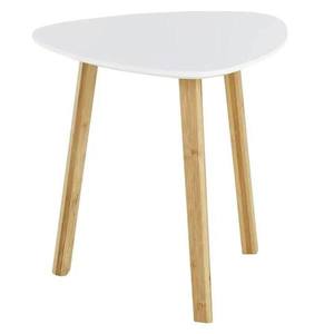 Přístavný stolek BURNETT bílá/bambus obraz