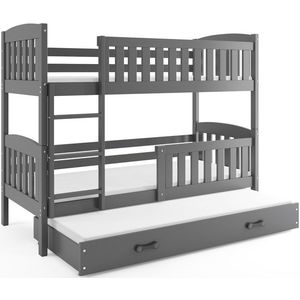 BMS Dětská patrová postel kubus 3 s přistýlkou / šedá Barva: Šedá / šedá, Rozměr: 190 x 80 cm obraz