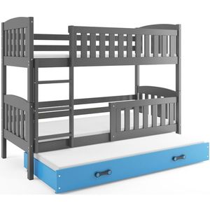 BMS Dětská patrová postel kubus 3 s přistýlkou / šedá Barva: Šedá / Modrá, Rozměr: 190 x 80 cm obraz