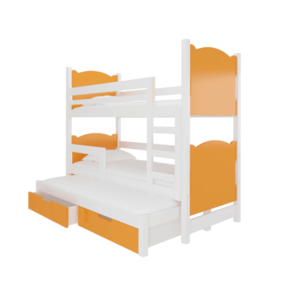 ArtAdrk Dětská patrová postel LETICIA Barva: Bílá / oranžová obraz