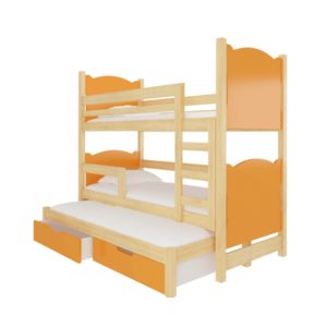 ArtAdrk Dětská patrová postel LETICIA Barva: borovice / oranžová obraz