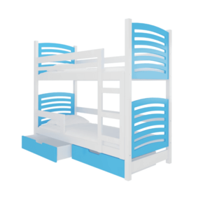 ArtAdrk Dětská patrová postel OSUNA Barva: Borovice / modrá obraz
