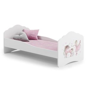 ArtAdrk Dětská postel CASIMO | 80 x 160 cm Provedení: Balerína s jednorožcem obraz