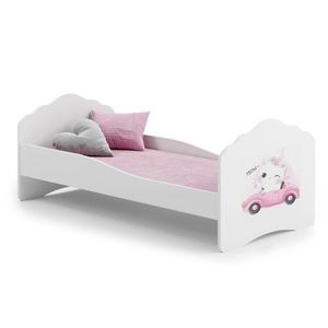 ArtAdrk Dětská postel CASIMO | 80 x 160 cm Provedení: Kočička v autě obraz