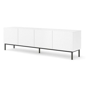 ARTBm TV stolek RAVENNA C 4D 200 | bílá lesklá Provedení: Biela matná / biela lesklá / čierna podnož obraz