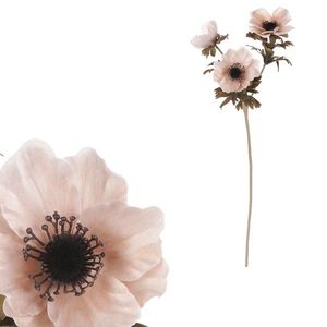 Umělá květina Anemónka krémová, 3 květy, 56 x 17 cm obraz