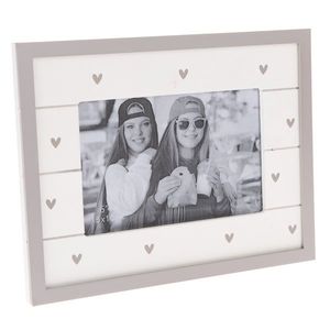 Dřevěný fotorámeček So much hearts bílá, 22 x 17 cm obraz