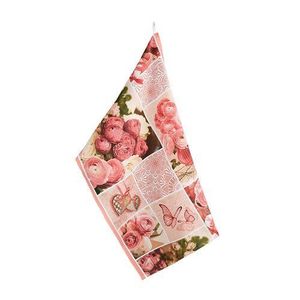 Bellatex Kuchyňská utěrka Patchwork růžová, 50 x 70 cm obraz