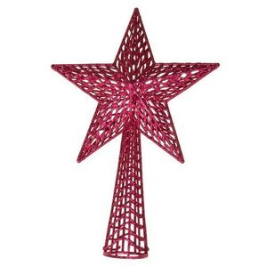 Špička na stromeček Hvězda gravírovaná, 37 cm, růžová obraz