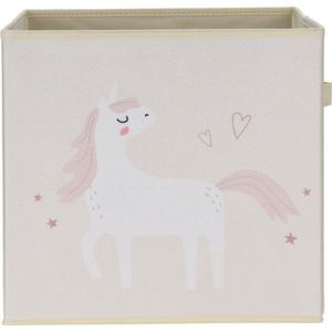 Dětský textilní box Unicorn dream bílá, 32 x 32 x 30 cm obraz