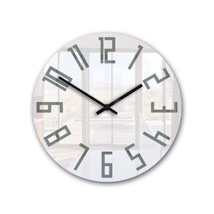 Moderní nástěnné hodiny SLIM Acrylic White-Grey obraz