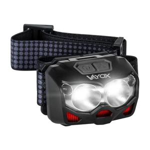 Vayox LED Nabíjecí čelovka se senzorem 2xLED/5W/5V/3xAAA IP65 500 lm 10, 5 h 1200 mAh obraz