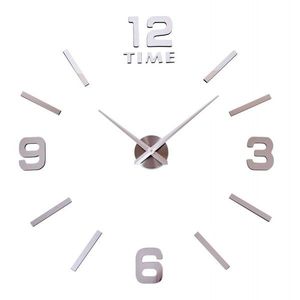 TZB Designové nástěnné hodiny Diy BAST 3D stříbrné obraz