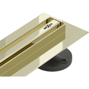Odtokový žlab Mexen Flat 360 SLIM + sifon Gold 80 cm obraz