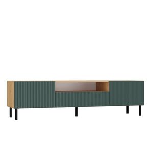 TP Living TV stolek KAMA 160 cm dub artisan/zelený obraz