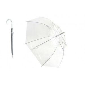 Deštník průhledný bílý plast/kov 82cm v sáčku obraz