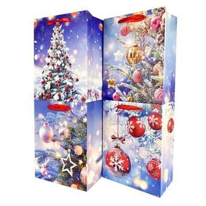 Papírová dárková taška TORO 32x26x12cm mix vánoční sníh obraz