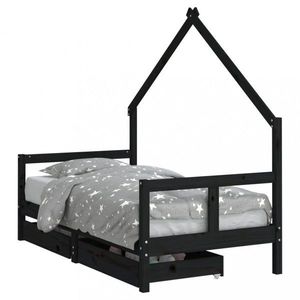 Dětská domečková postel se šuplíky Dekorhome 80 x 160 cm, Dětská domečková postel se šuplíky Dekorhome 80 x 160 cm obraz