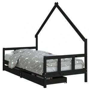 Dětská domečková postel se šuplíky Dekorhome 90 x 200 cm, Dětská domečková postel se šuplíky Dekorhome 90 x 200 cm obraz