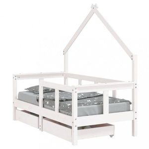 Dětská domečková postel se šuplíky Dekorhome 70 x 140 cm, Dětská domečková postel se šuplíky Dekorhome 70 x 140 cm obraz