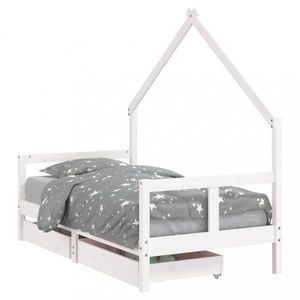 Dětská domečková postel se šuplíky Dekorhome 80 x 160 cm, Dětská domečková postel se šuplíky Dekorhome 80 x 160 cm obraz